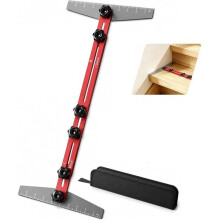Stair Tread Template Tool, Adjustable 8-60 Inch, Woodworking Tools CNCMachined Aluminum Alloy,for Shelf Template Project