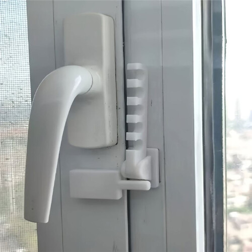 Window Windproof Limiter Hook, No-Drill Angle Controller, for Casement & Sliding Window Anti-Collision Stopper 2