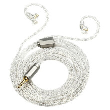 Upgrade 8-Strand 176-Core Silver-Plated Earphone Cable 3.5mm to QDC 0.78mm 2Pin Headset Cable Wired Headset Cable