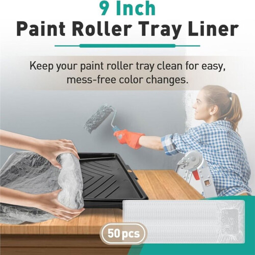 50 St. 9-Tums Engångsfärgsfärgspapper - Plastpaletter för Penslar, Rollers, Hemrenovering 1