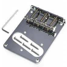 Top-Loading 96,5x80MM 3-Zadelsbrug voor TL 6-Snarige Elektrische Gitaar, Verchroomde Muziekgitaarbrug Accessoires