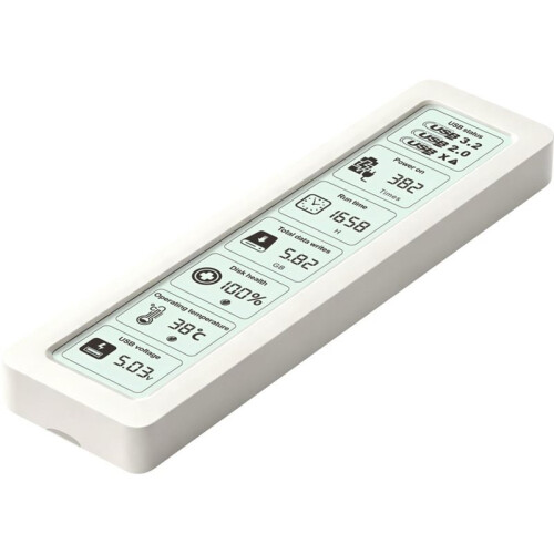 M.2 SSD Case NVME  SSD Enclosure 10Gbps M.2 to USB 3.2 Type C Intelligent Digital Display External SSD Box White