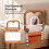 Levede Bed Rail Foldable 2 Handle Adjustable Height Non-Slip Grip Pocket Orange 4
