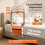 Levede Bed Rail Foldable 2 Handle Adjustable Height Non-Slip Grip Pocket Orange 5