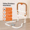 Levede Bed Rail Foldable 2 Handle Adjustable Height Non-Slip Grip Pocket Orange 6