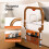 Levede Bed Rail Foldable 2 Handle Adjustable Height Non-Slip Grip Pocket Orange 7