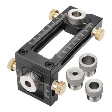 2 in 1 Drill Guide Positioning Clamp, Self Centering Drill Clamp, Graduated Woodworking Tool for Furniture Wood Connect