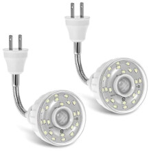 Motion Sensor Night Light Plug in, Dusk to Dawn Motion Activated LED, 360 Rotating & Flexible Gooseneck US Plug