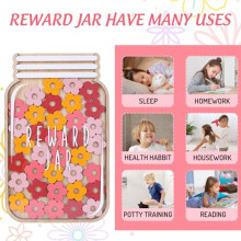 Wooden Reward Jar for Kids Boho Stars Cutouts Positive Incentive Behavior Chart with Base Management Tools Stars