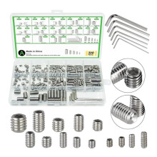 300 Pcs Set Screws, M3 M4 M5 M6 M8 Screws Assortment Kit,Allen Screws Metric & SAE Allen Set Screw Assortment