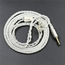 Upgrade 8-Aderige 176-Kernige Verzilverde Oortelefoonkabel 3,5 mm Naar QDC 0,78 mm 2-Pins Headsetkabel