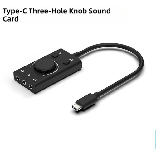 Placa de Som USB-C com Interface de Áudio, Microfone Externo de 3,5 mm e Adaptador de Áudio para Fone de Ouvido de Laptop. 1