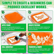 Complete Gel Printing Kit (Includes Gel Plate, Paints, and Stencils) - Ideal for DIY Art Printmaking