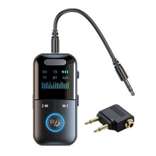 5.4 Aux Transmitter Receiver with Dual-Plug Airplane Audio Adapter LED Display for TV/Car/HiFi/Speaker