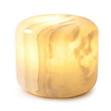 Luminária de Mesa Recarregável com Controle Por Toque, em Mármore de Pedra Natural, com 3 Níveis de Intensidade de Luz e LED Sem Fio.