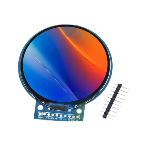 Módulo de Tela LCD TFT de 2,1 Polegadas com Driver IC GC9B72, Resolução 360x360, SPI, Colorida, Redonda, para 1