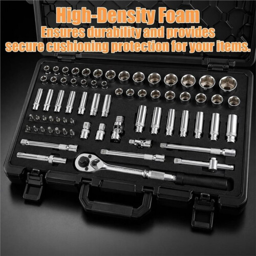 4 Pack Pick and Pluck Foam Inserts 12x12x2 Inch, Black Pre-Cubed Sheets High Density Polyurethane, for Toolboxes, Cases 1