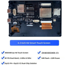 ESP32-P4 + ESP32-C5 Utvecklingskort 4,3 Tums IPS-Pekskärm 480x800, WiFi6, BLE5, Zigbee, Trådstöd