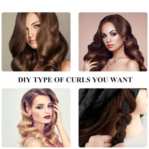 Kit com 2 Faixas de Cabelo Ajustáveis para Cachos Sem Calor, com Design de Garras Removíveis para Ondas e Cachos 1