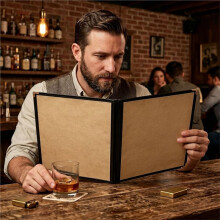 3 Pack Menu Covers 3 Page 6 View - Transparent Sleeves Fits A4 8.5X11 Inch Waterproof Menu Covers Prevent Stain