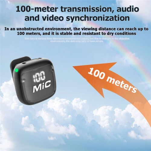 Wireless Clip- Microphone Wireless Lavalier Microphone MIC3  Noise Reduction for Phone Vlog Live Streaming