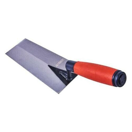 Bucket Trowel 150mm for Plastering, Rendering DIY Trade 6'' Red Soft Grip Handle 2