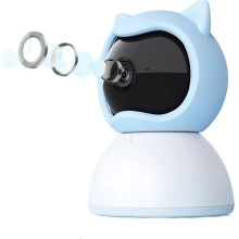 1 Set Wifi-Babyfooncamera en Huisbeveiligingsapparaat voor Binnen met TweewegsAudio, Bewegingsdetectie en A EU-Stekker
