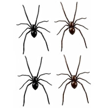 4 Stuks 3D Spinnen Koelkastmagneten, Realistische Magnetische Spinnen voor in de Auto, Halloween-Grappen, Keukendecoratie, Garagedeuren en Buiten