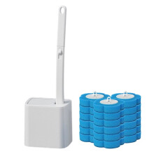 Conjunto de Escova de Vaso Sanitário Descartável com Suporte - Limpeza Profunda, Cabeças de Escova de Uso Único, Limpador de Banheiro Higiênico e