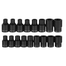 17PCS 1/2" 3/8" Drive E Torx Star Socket Set Impact E Type Torx Bit Socket Wrench Set Mechanical Tools for Torque Wrench