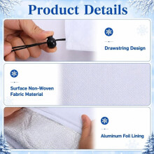 Winter Frost Protection Plant Cover Thick Thermal Blanket for 4x2ft Raised Garden Bed Cold Guard Drawstring