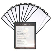 Lot de 10 Protège-Menus à Double vue - Pochettes Transparentes Compatibles A4 (8,5 X 11 Pouces) - Imperméables et Résistantes Aux Taches
