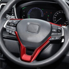 2PCS Car Steering Wheel Trim Sticker Cover Kit for Accord Sedan 18-21 10Th Steering Wheel Molding Frame Red