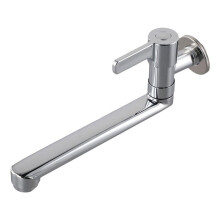 Rubinetto da Cucina Girevole A Parete per Acqua Fredda, In Acciaio Inox 304, Monocomando, 25 cm, Colore Argento.