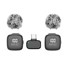 Microphone Sans Fil à Pince, Microphone Cravate Sans Fil MIC3 avec Réduction Intelligente Du Bruit pour Téléphone, Vlogs et Diffusion en Direct