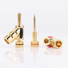 2 Gold Plated 45 Degree Locking Banana Plugs for HiFi Audio Video Cable Connectors