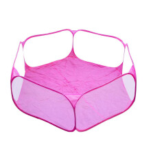 Foldable and portable small animal playpen (pink) with storage bag, breathable tent, exercise enclosure for guinea pigs, rabbits, hamsters