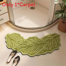 (Green,60x150cm)Tapis de bain élégant thème végétal avec fond antidérapant en silicone polyester à séchage rapide pour douche de