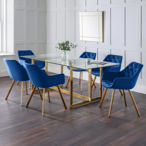 Set Of 2 Lorenzo Dining Chairs - Blue 2