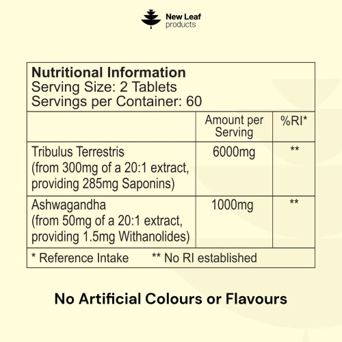 Tribulus Terrestris Ashwagandha 120 Tablets UK 2