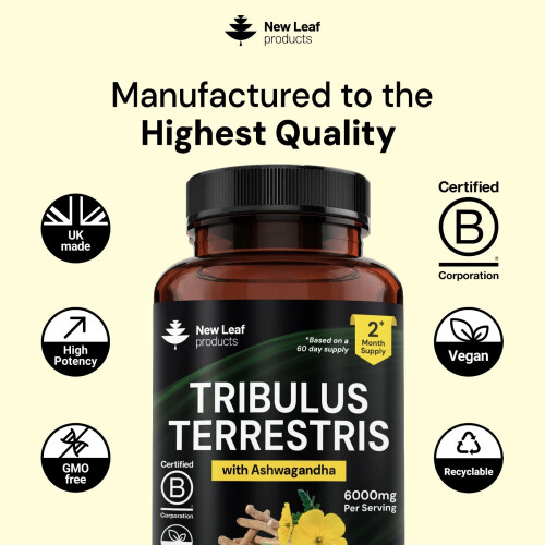 Tribulus Terrestris Ashwagandha 120 Tablets UK 1