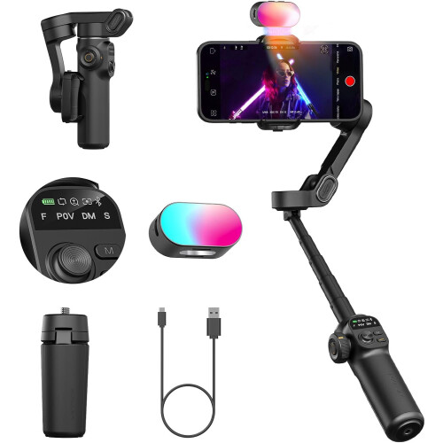 AOCHUAN Smart X2 AI Gimbal Stabilizer 3-Axis OLED Gimbal Face Tracking Black
