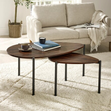Lorette Walnut Effect Nest of 2 Coffee Tables