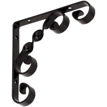 (100x100mm (3.93")) Heavy Duty Decorative Metal Shelf Brackets Ornamental Scroll Design Steel Wall Support 100mm to 200mm