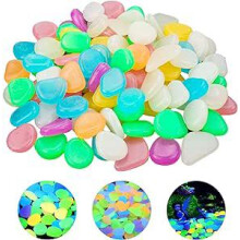100 Pcs Colorful Luminous Stones Aquarium Pebbles Decoration Fluorescent Aquarium Pebble Probably 1.8 to 3 cm Decorative Pebbles Decorative Stones