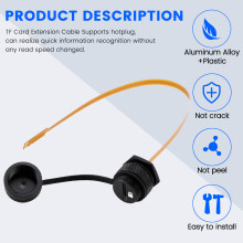 For Micro- Card IP67 Extension Cable Micro- (TF) Card Flex Extender FPC Waterproof Cable for Cabinet Chassis Case