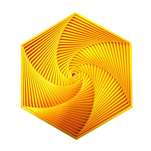 (Yellow,82mm)Hexagonal Decompression Toy With Modern Design For Adults Anxiety Relief