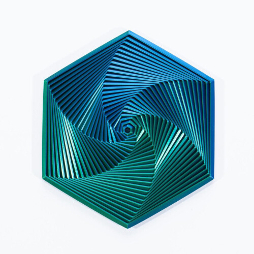 (Blue,146mm)Hexagonal Decompression Toy With Modern Design For Adults Anxiety Relief