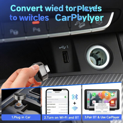 Carplay Wireless 2in1 Adapter For Car Systems With Bluetooth Wifi And Connectivity 1