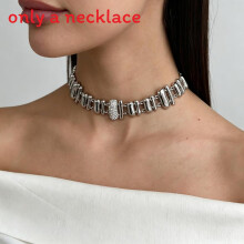 (Silver Necklace) Necklace Geometric Unisex With Zinc Alloy And Irregular Chain For Summer Trends